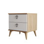 Hanah Home Versa-Ce 3636 Mesilla de Noche Roble y Blanco